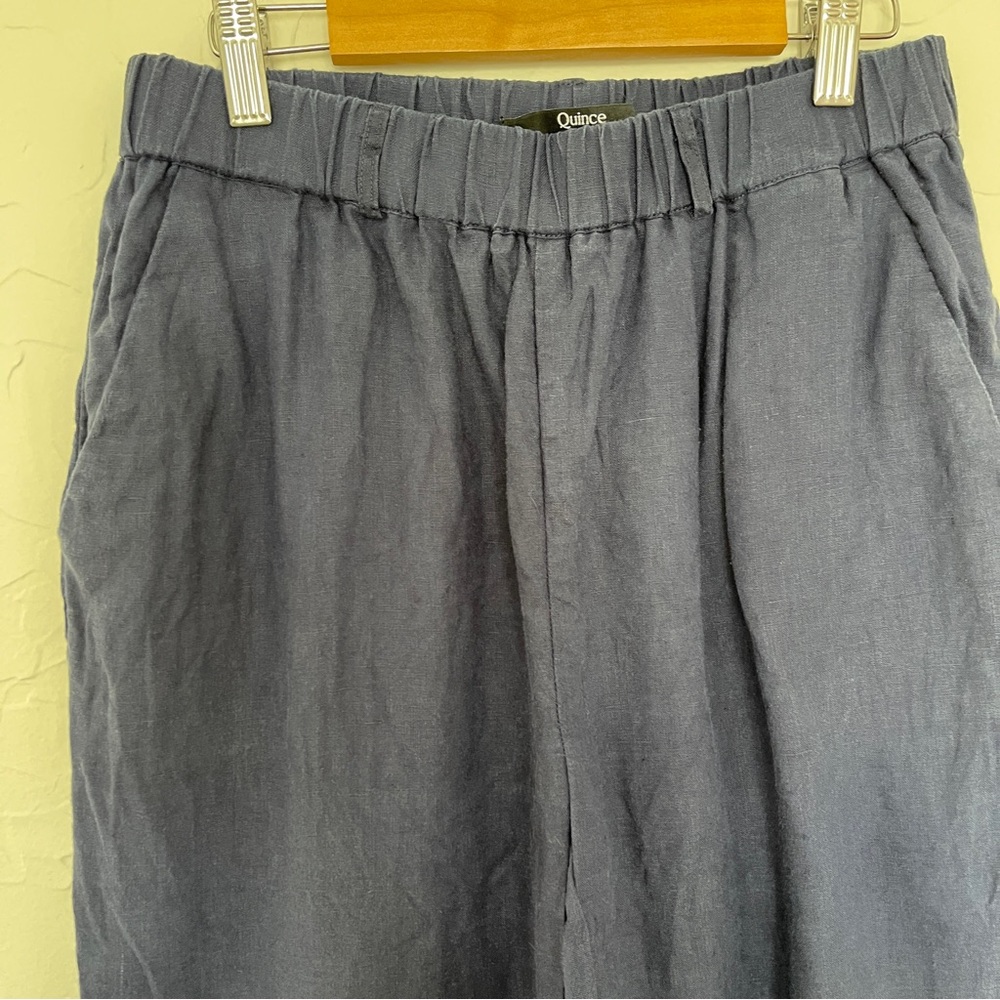 Quince 100% Linen Pull on Pants. Navy Blue. Size Small - Picture 2 of 7